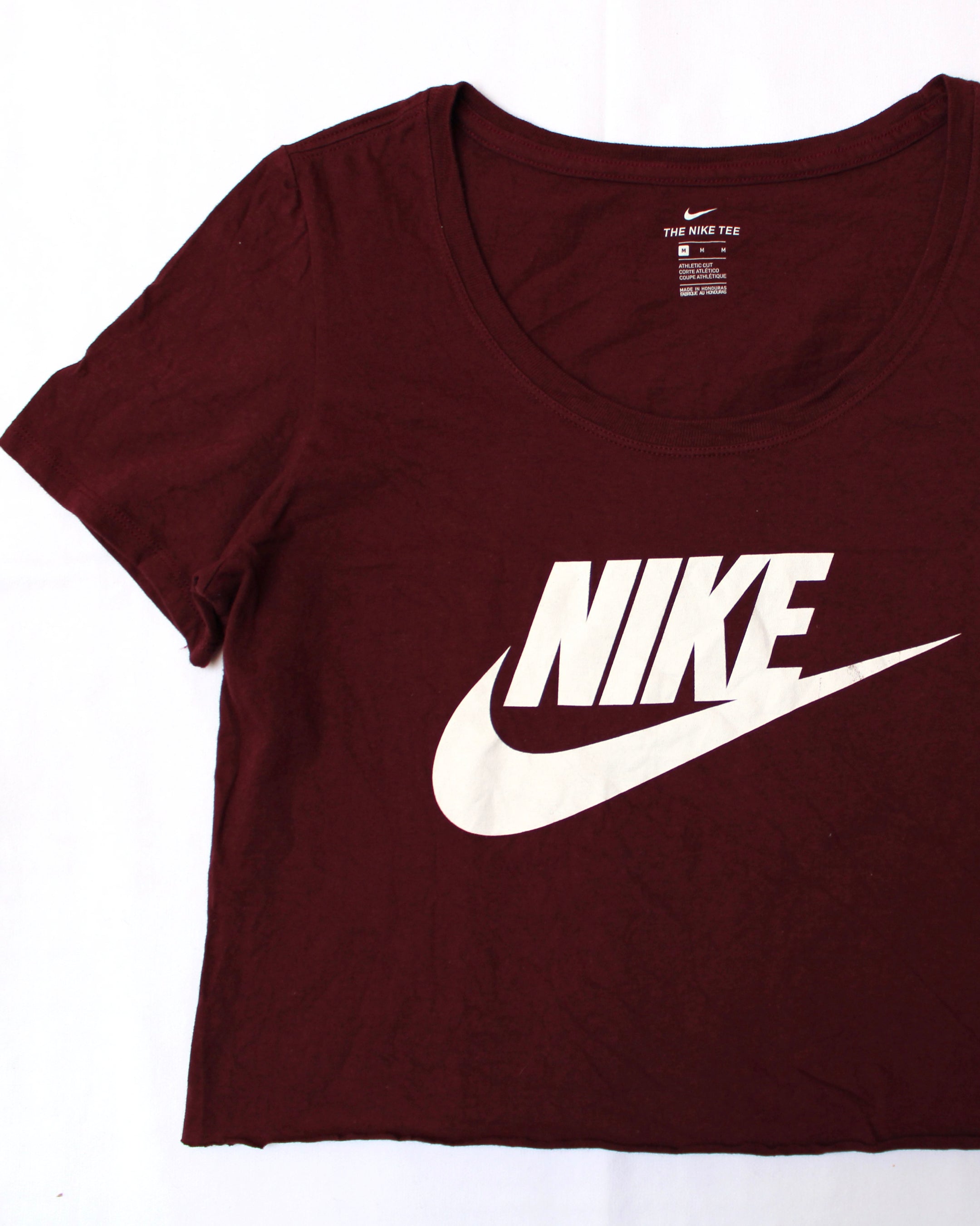 Burgundy nike hot sale crop top