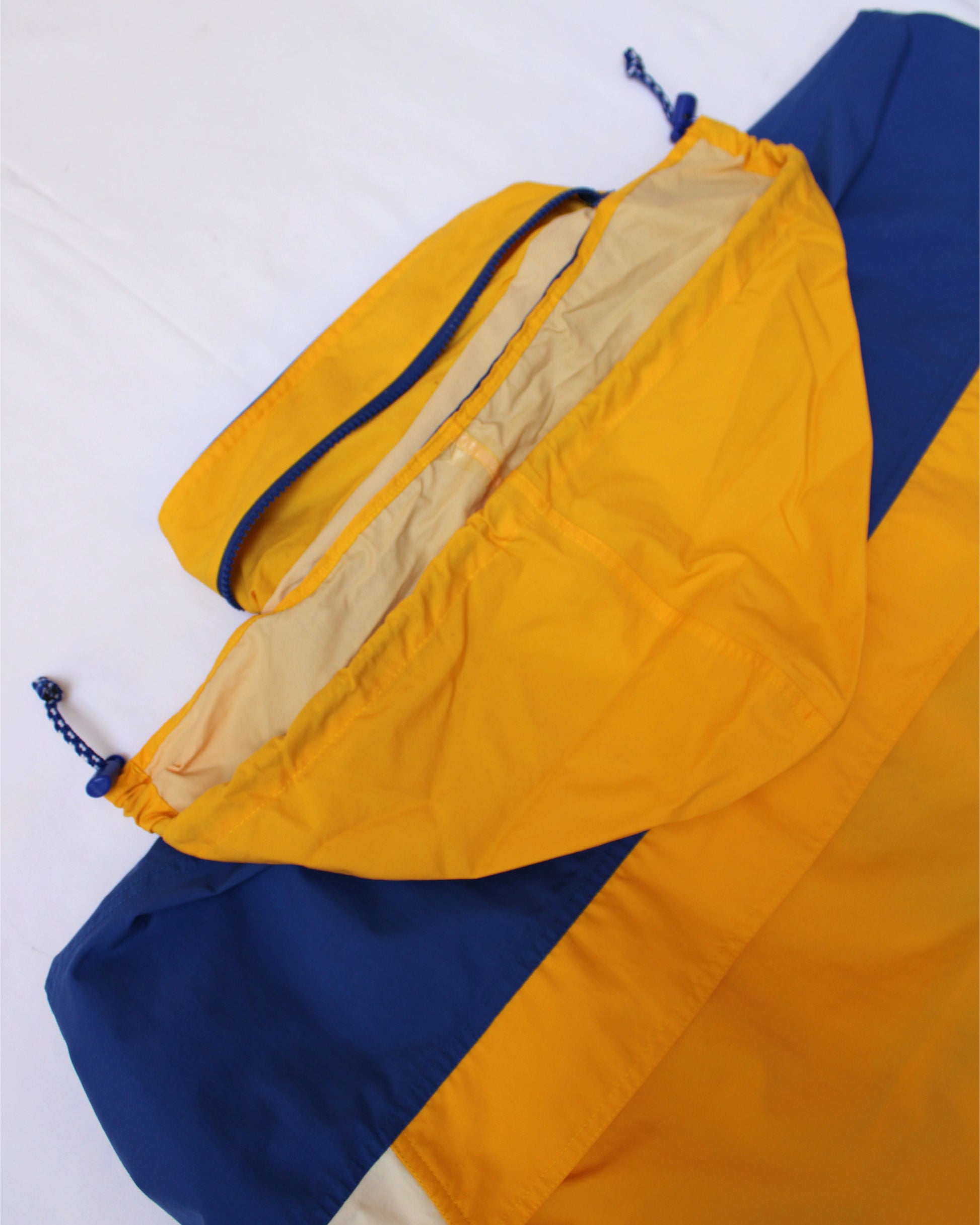 Yellow & Blue Jacket with Hood - Repurpus Vintage